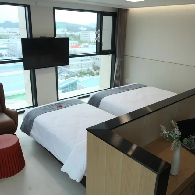 غرفة ديلوكس ركنية بسريرين منفصلين، Hotel Skypark Daejeon I 5/6