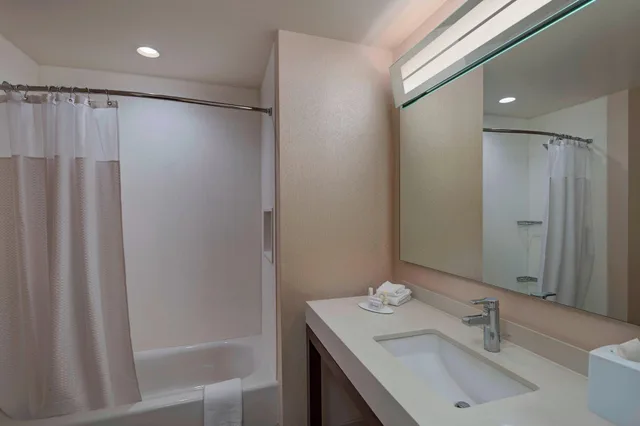 غرفة بسرير كينج مع أريكة، Courtyard Houston Sugar Land Lake Pointe 3/3