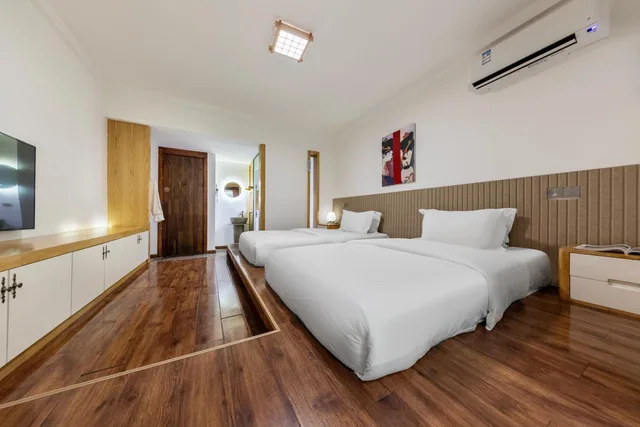 غرفة يابانية بسريرين منفصلين بأرضية تاتامي، Homeward Mountain Hotel 2/3