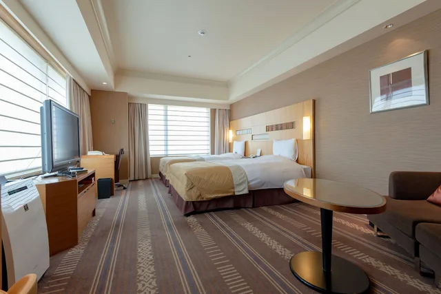 غرفة ديلوكس ركنية بسريرين منفصلين، Hotel Okura Fukuoka 1/3