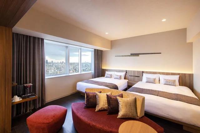 غرفة بريميير بسريرين كوين، Karaksa Hotel Grande Shin-Osaka Tower 1/4