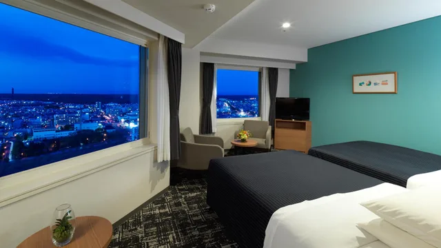 Sky, Twin Beds, Night View, Corner، Hotel Emisia Sapporo 1/1