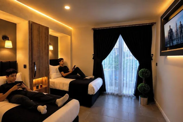 جناح كومفورت بسريرين منفصلين وسرير كينج بإطلالة على البحر بغرفتي نوم، Sweet Home Suite Hotel 8/9