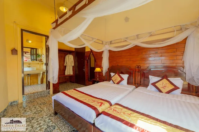 غرفة ديلوكس بسريرين مزدوجين، Saphir Dalat Hotel 4/10