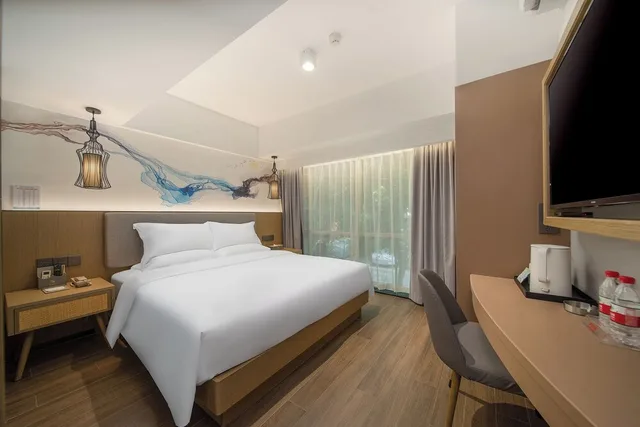 غرفة كومفورت بسرير كوين بإطلالة على الحديقة، Cheermay Hotel Guangzhou Panyu Shiqiao Aoyuan Plaza 3/4