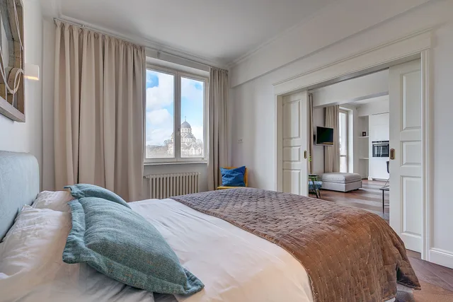 شقة فاخرة بسرير كوين بإطلالة على النهر بغرفتي نوم، Vilnius Apartments & Suites Gedimino Ave 2/4