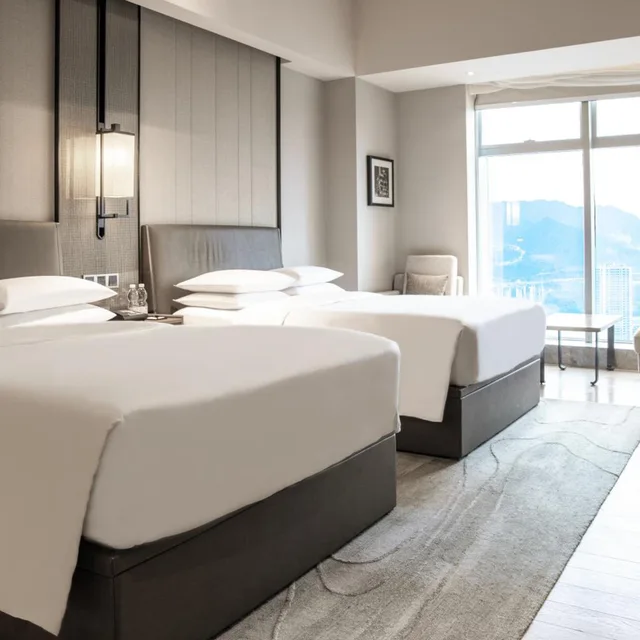 غرفة تنفيذية بسريرين منفصلين بإطلالة على الجبل، Chongqing Marriott Hotel 5/10
