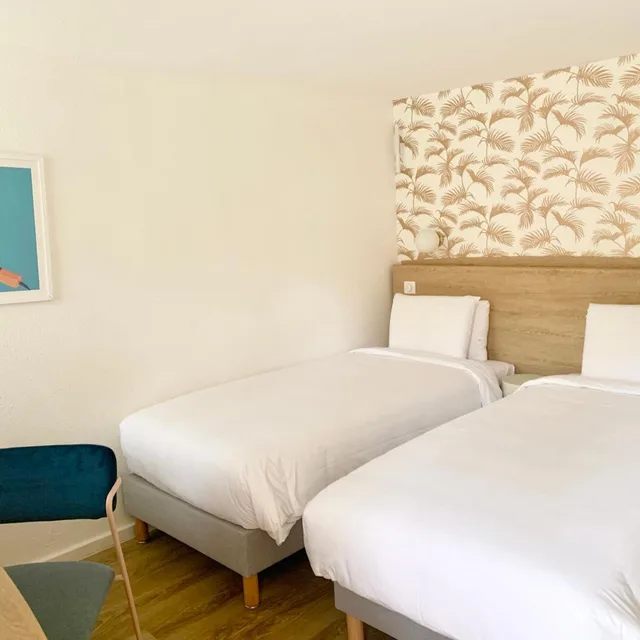 غرفة قياسية بسريرين منفصلين بغرفة نوم واحدة، Hollywood Hotel Cannes 3/4