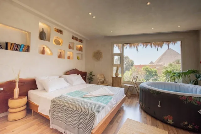 غرفة أساسية بسرير كينج بإطلالة على الجبل، 3 Pyramids View Inn 6/10