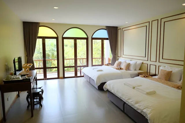 غرفة عائلية بسريرين مزدوجين بإطلالة على الحديقة، Baan Imm Sook Resort 9/10
