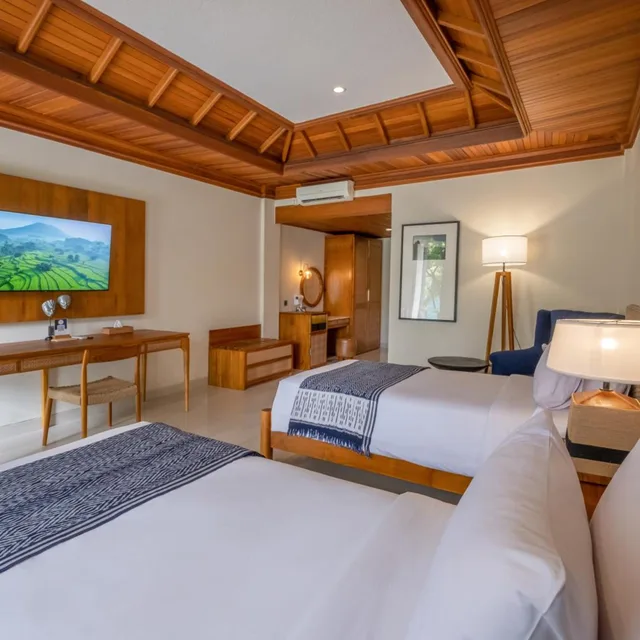 غرفة ديلوكس بسرير مزدوج أو سريرين منفصلين بإطلالة على الحديقة، Bhuwana Ubud Hotel 4/10