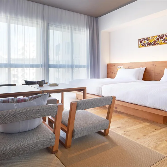 Japanese Western, Twin Beds, Tatami, Hotel Strata Naha 5/7