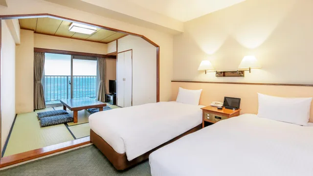 غرفة يابانية غربية قياسية بإطلالة على البحر للمدخنين، Resorpia Atami 1/1