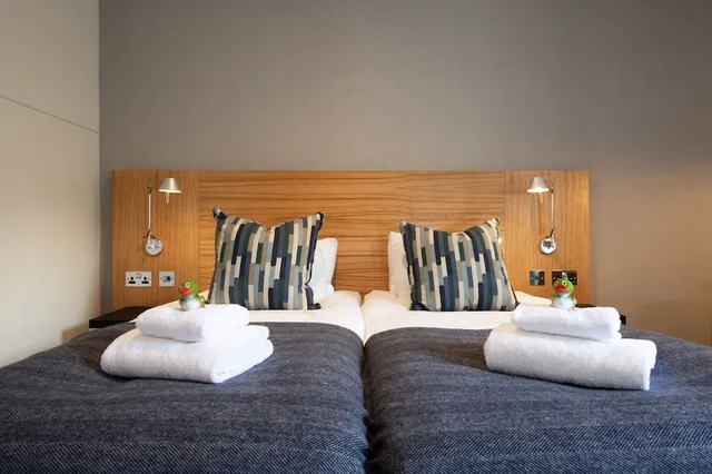 Room, Twin Beds, Castle View, Apex City 2/2