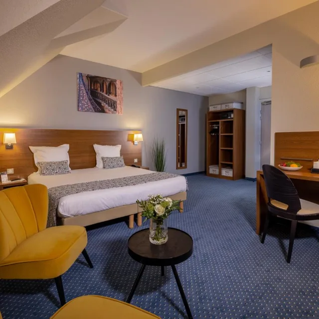 غرفة بريميوم بسرير مزدوج أو سريرين منفصلين، Qualys Hotel Val Vignes 2/10
