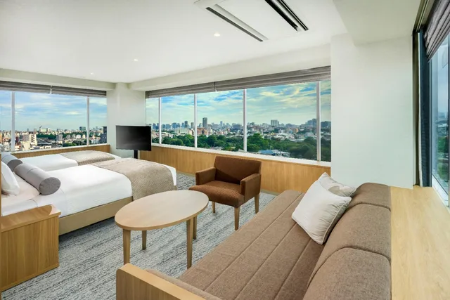 غرفة بانورامية بسريرين منفصلين بإطلالة، ART HOTEL Nippori Lungwood 3/7