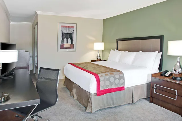 غرفة بسرير مزدوج بإطلالة على المسبح، Ramada By Wyndham Houston Intercontinental Airport East 2/3