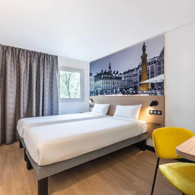 غرفة بسريرين منفصلين، B&B Hotel Lille Roubaix Centre Grand-Place 1/4