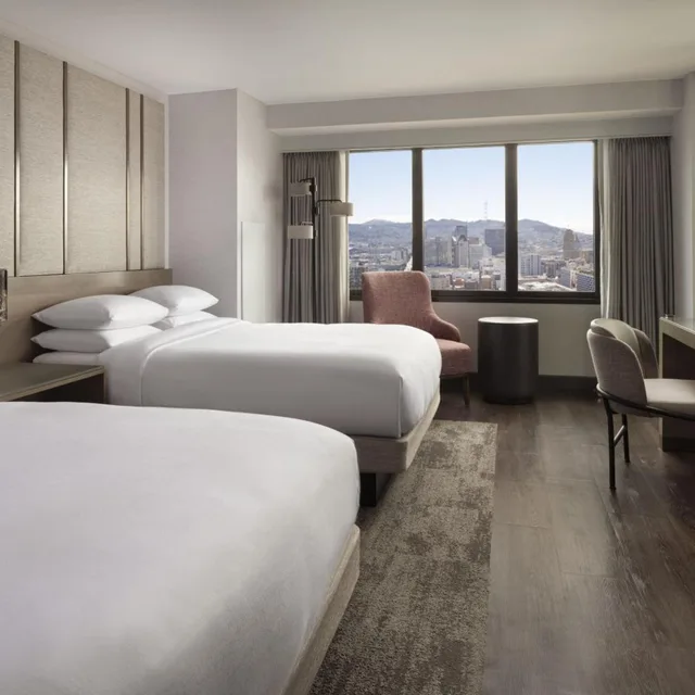 غرفة ديلوكس ركنية بسريرين كوين بإطلالة على المدينة، San Francisco Marriott Marquis 1/7