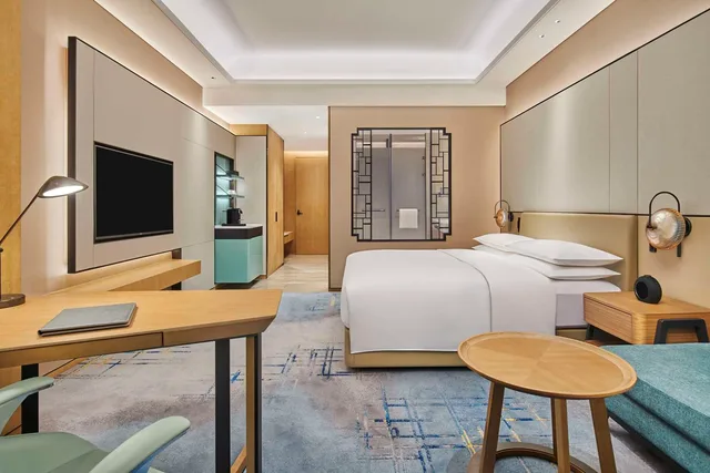 غرفة تنفيذية بسرير كينج مع دخول الصالة، Hilton Suzhou Wuzhong 3/7