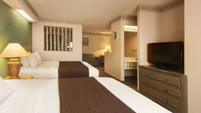 استوديو بسرير كوين يُسمح فيها بالحيوانات الأليفة لذوي الإعاقة، Sagebrush Inn Suites 4/5