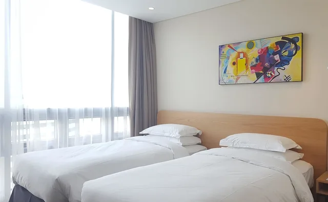 غرفة قياسية بسريرين منفصلين بإطلالة على المدينة، Best Western Haeundae Hotel 2/8
