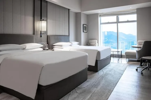 غرفة تنفيذية بسريرين منفصلين بإطلالة على الجبل، Chongqing Marriott Hotel 6/10