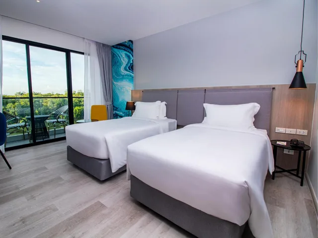 غرفة ديلوكس بسرير مزدوج أو سريرين منفصلين بإطلالة على النهر، Fortune Saeng Chan Beach Rayong 4/10