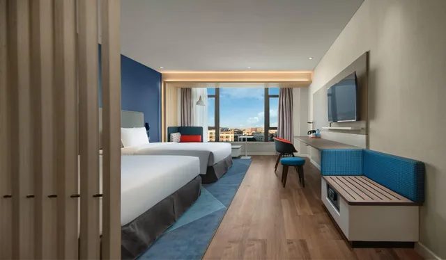 غرفة قياسية بسريرين كوين، Holiday Inn Express Jinjiang Anhai 1/1