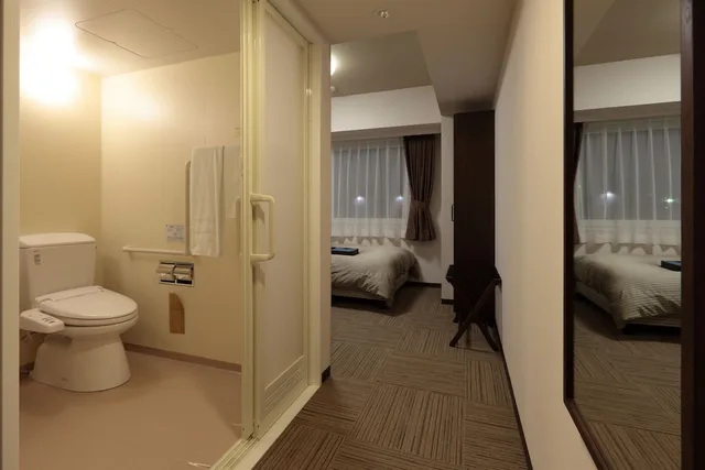 Room, Single, Double Bed, Hotel Route-Inn Toyota Jinnaka 5/8