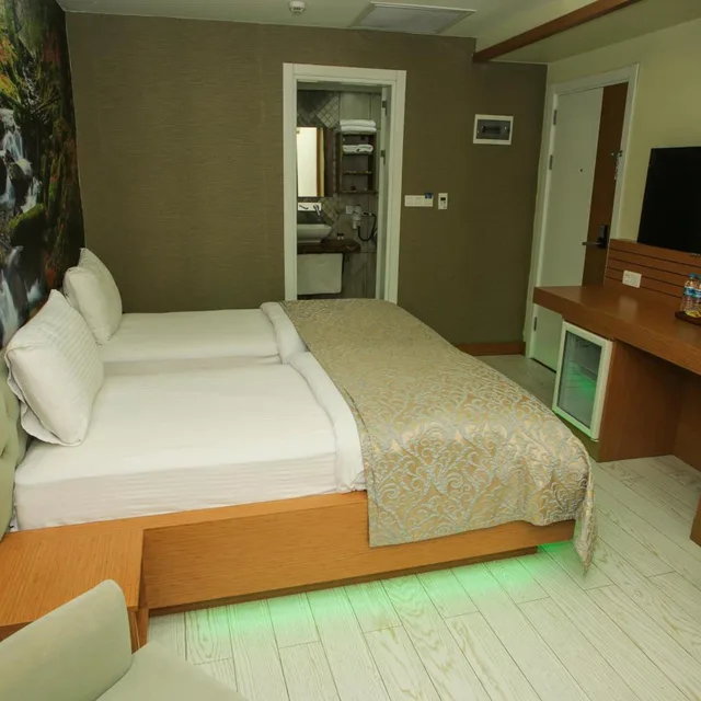 غرفة بسرير مزدوج أو سريرين منفصلين بإطلالة على الحديقة، Quantum Hotel 3/10