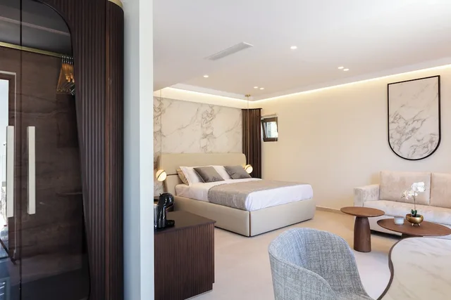 Deluxe, Suite, 2 Double Beds, Land View, Outdoor Jetted Tub, Sofa، Naiades Beach Hotel – Adults Only 2/5