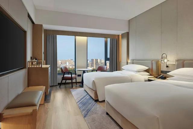 غرفة ديلوكس بسريرين مزدوجين بإطلالة على المدينة، S&amp;N International Hotel Jiujiang 2/3