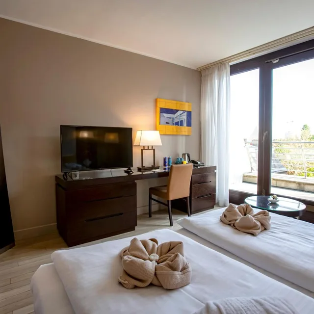 غرفة ديلوكس بشرفة مفردة بسرير مزدوج، Lions Garden Hotel 8/10