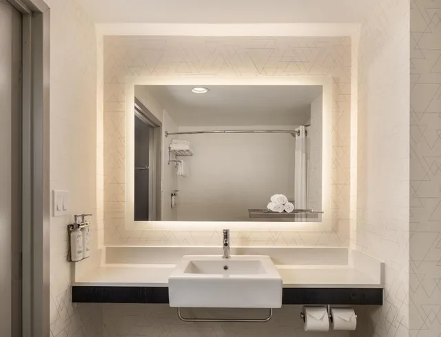 غرفة بسرير مزدوج بحوض استحمام لذوي الإعاقة، Holiday Inn Express - New York City Chelsea 7/9