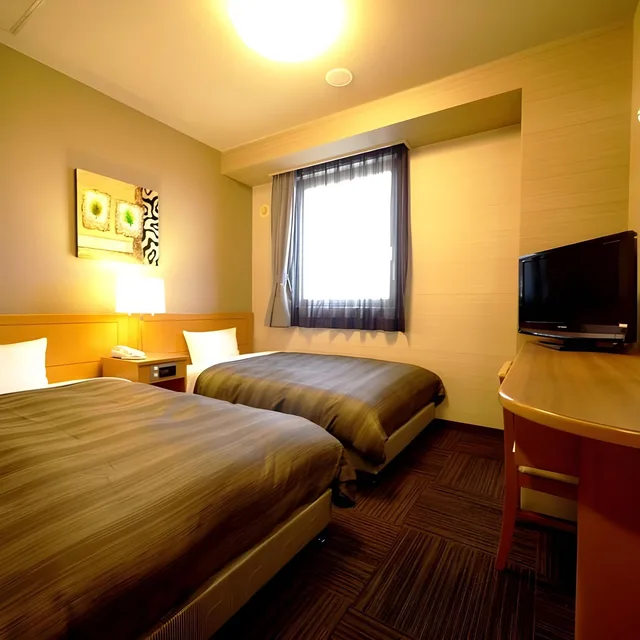 غرفة قياسية بسريرين منفصلين في المبنى الرئيسي، Hotel Route-Inn Shimada Yoshida Inter 1/1