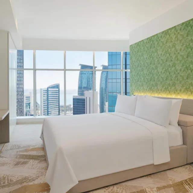 2 Bedrooms, Apartment, King and Queen Bed, City View, Element West Bay Doha 1/10