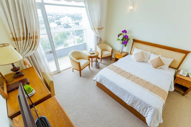 غرفة ديلوكس بسرير مزدوج بإطلالة على المدينة، Thien An Riverside Hotel 2/10