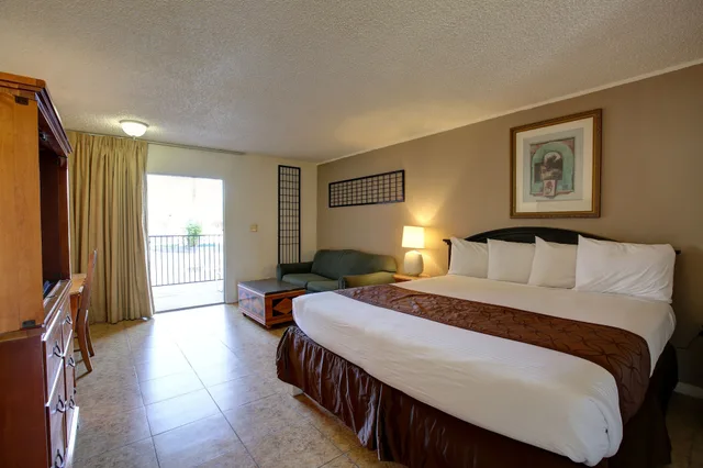 غرفة قياسية ركنية بإطلالة على الجبل مفردة بسرير كينج، Desert Hot Springs Spa Hotel 1/1