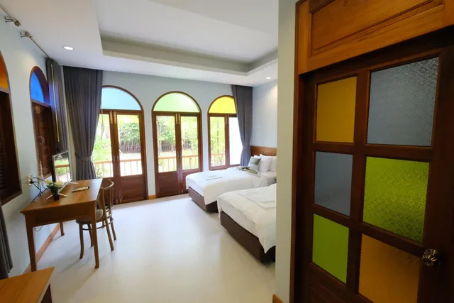 غرفة ديلوكس بسرير مزدوج أو سريرين منفصلين بإطلالة على الحديقة، Baan Imm Sook Resort 5/9