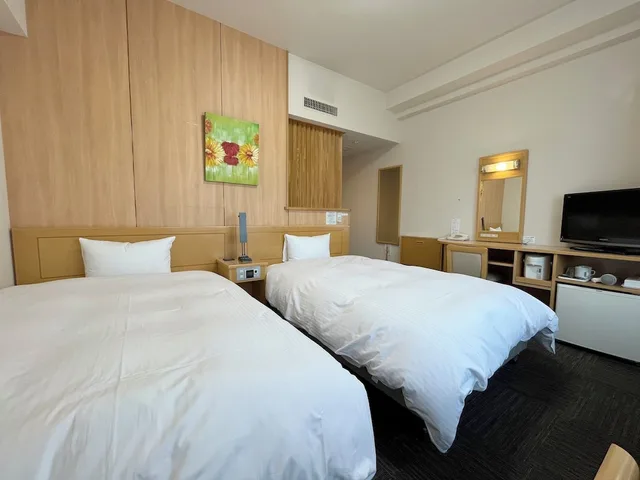 غرفة بسريرين منفصلين للمدخنين، Hotel Route Inn Kushiro Ekimae 1/5
