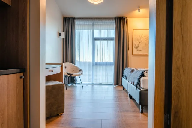 غرفة بسرير مزدوج أو سريرين منفصلين، Hotel Husafell 7/8