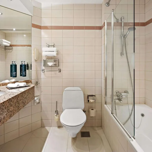 غرفة تنفيذية تنفيذية بسرير كينج وسرير كوين بإطلالة على النهر مع دخول الصالة، Hilton Dresden 7/9