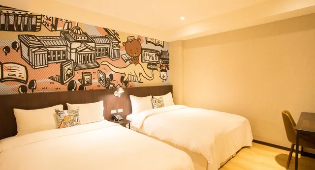 Comfort, Quadruple, 2 Double Beds, No Window، Just Live Inn Taipei Station 4/6