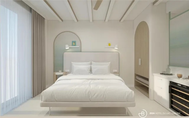 غرفة بسرير مزدوج بإطلالة على البحيرة، Hotel Du Lac 5/8