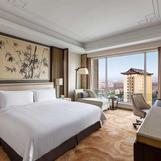 غرفة ديلوكس بسرير مزدوج، Shangri-La Qufu 1/8