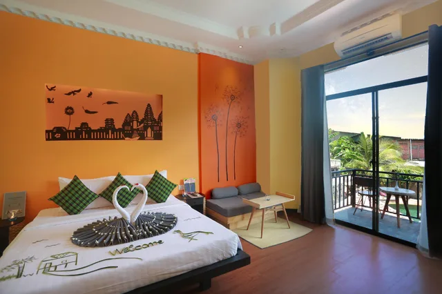 استوديو بإطلالة على المسبح بشرفة، Central Indochine D Angkor Hotel 1/2