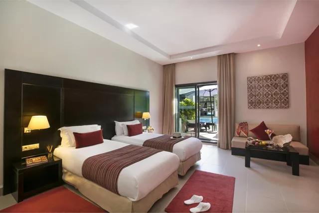 غرفة بسريرين منفصلين بإطلالة على المسبح، Kech Boutique Hotel and Spa 6/10