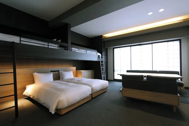 لوفت قياسي بسريرين منفصلين وأسرّة بطابقين مع أريكة، KOKO HOTEL Residence Kyoto Nijo Castle 1/10