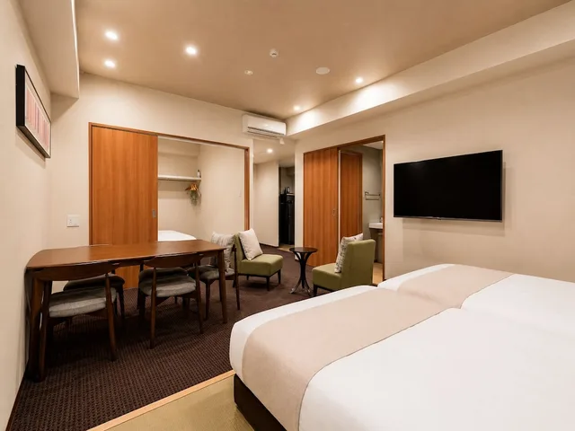 جناح عائلي بسرير كوين وسرير فردي بغرفة نوم واحدة بجاكوزي، Randor Residential Hotel Kyoto Suites 5/9